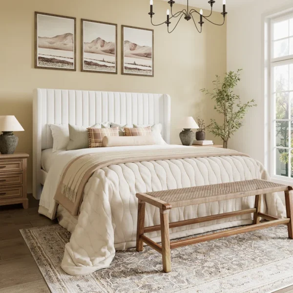 Candler Upholstered Platform Bed with Wingback